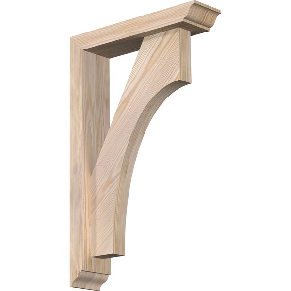Ekena Millwork Westlake Traditional Smooth Bracket w/ Offset Brace, Douglas Fir, 3 1/2"W x 14"D x 22"H BKT0402X14X22WTL01SDF - main